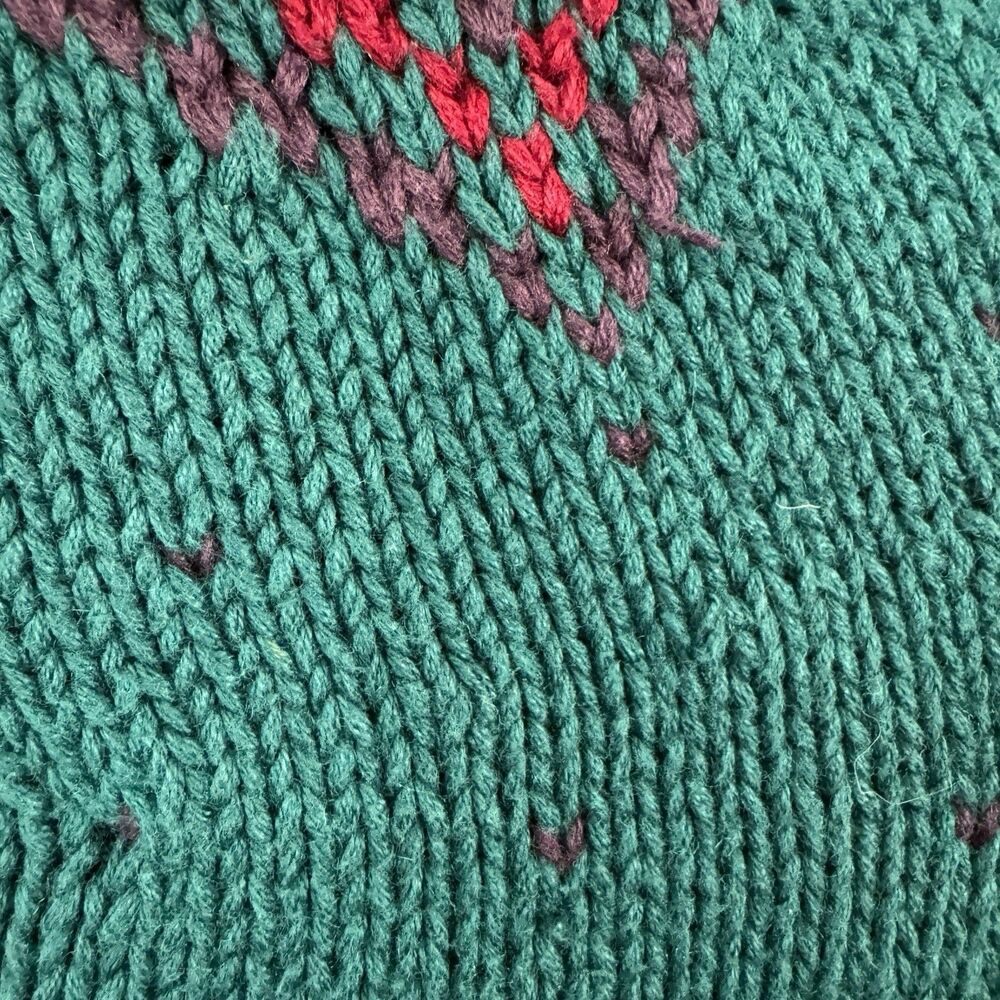 Vintage Cape Isle Knitters Handknit Medium Cardigan Sweater DARK TEAL Women READ - Picture 8 of 16